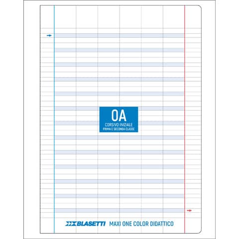 Quaderno Maxi One Color 100 Gr Didattico A4 - rigatura A con margini - colori assortiti - 18+1 ff - 7041